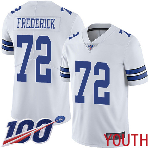 Youth Dallas Cowboys Limited White Travis Frederick Road #72 100th Season Vapor Untouchable NFL Jersey->women nfl jersey->Women Jersey
